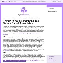 Things to do in Singapore in 3 Days - Bacall Associates - 4Good