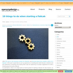 10 things to do when starting a FabLab