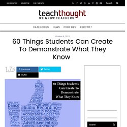60 Things Students Can Create To Demonstrate What They Know
