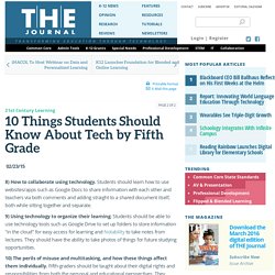 10 Things Students Should Know About Tech by Fifth Grade