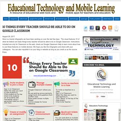 Educational Technology and Mobile Learning: 10 Things Every Teacher Should Be Able to Do on Google Classroom