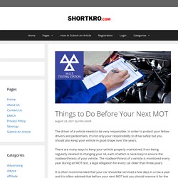 Things to Do Before Your Next MOT