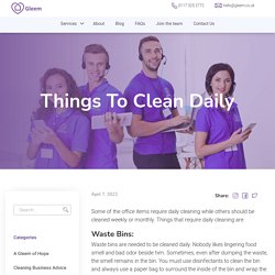 Things To Clean Daily