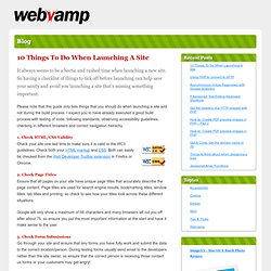 10 Things To Do When Launching A Site - Webvamp