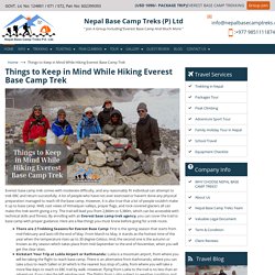 Things to Keep in Mind While Hiking Everest Base Camp Trek