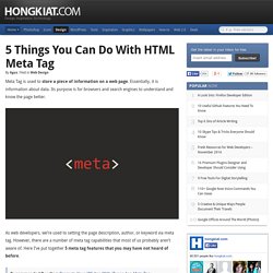5 Things You Can Do With HTML Meta Tag