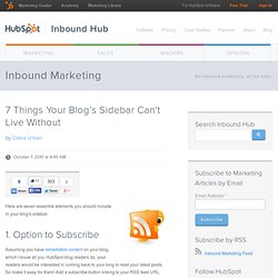 7 Things Your Blog’s Sidebar Can&#039;t Live Without