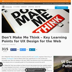 Don’t Make Me Think – Key Learning Points for UX Design for the Web