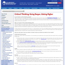 Thinking About Critical Thinking - Articles & Research - Resource Center - Teachers - Learning Resources®