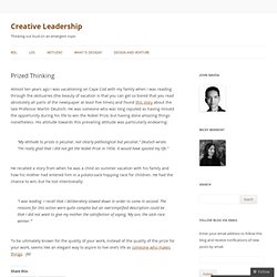 Prized Thinking - Creative Leadership