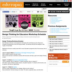Design Thinking for Educators Workshop Schedule