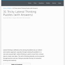 31 Tricky Lateral Thinking Puzzles (with Answers) - IcebreakerIdeas