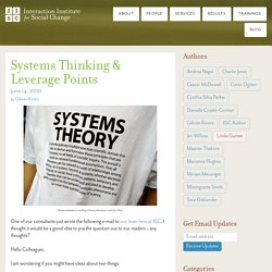 Systems Thinking & Leverage Points : Interaction Institute for Social Change