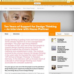 Ten Years of Support for Design Thinking – An Interview with Hasso Plattner