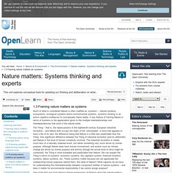 Nature matters: systems thinking and experts: 1.3 Framing nature matters as systems - OpenLearn - Open University - TD866_3