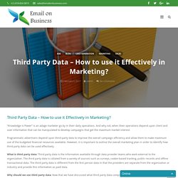Third-Party data – How to use it effectively in marketing?