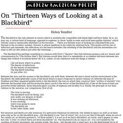 Thirteen Ways of Looking at a Blackbird"