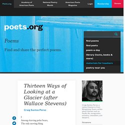 Thirteen Ways of Looking at a Glacier (after Wallace Stevens) by Craig Santos Perez