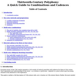 Thirteenth-Century Polyphony - Table of Contents