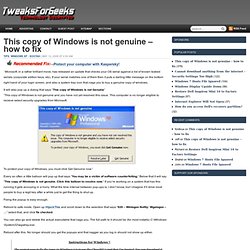 This copy of Windows is not genuine – how to fix