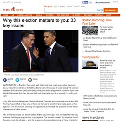 Why this election matters to you: 33 key issues