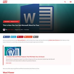 This Is How You Can Get Microsoft Word for Free