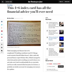 This 4×6 index card has all the financial advice you’ll ever need