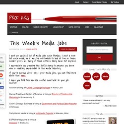 This Week's Media Jobs