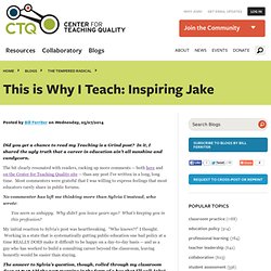 This is Why I Teach: Inspiring Jake
