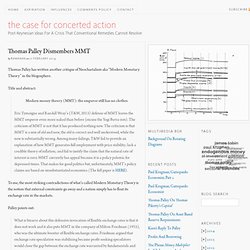 Thomas Palley Dismembers MMT