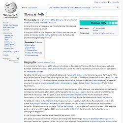Biographie de Thomas Jolly