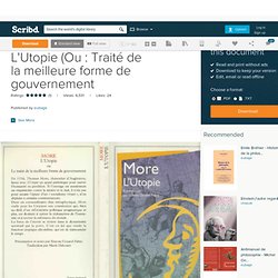 Thomas More - L'Utopie (Ou : Traité de la meilleure forme de gouvernement