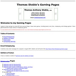 Thomas Stobie's Gaming Pages