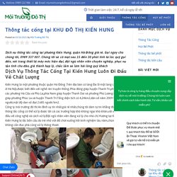 Thông tắc cống tại KHU ĐÔ THỊ KIẾN HƯNG