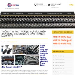 Thông tin thị trường giá sắt thép xây dựng Trung Quốc đầu tháng 4 năm 2017