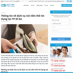 Thông tin về dịch vụ rút tiền thẻ tín dụng tại TP Dĩ An