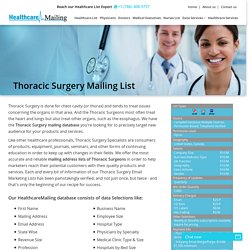 Thoracic Surgeons Email Addresses