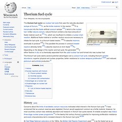 Thorium fuel cycle