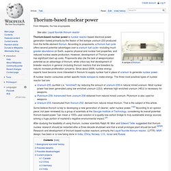 Thorium-based nuclear power