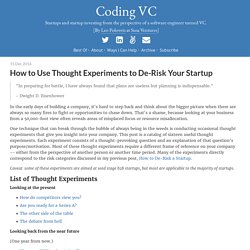 How to Use Thought Experiments to De-Risk Your Startup · Coding VC