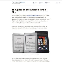 Thoughts on the Amazon Kindle Fire