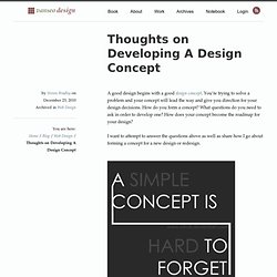 Thoughts on Developing A Design Concept