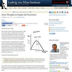 Some Thoughts on Supply-side Economics - Richard M. Ebeling