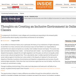 Thoughts on Creating an Inclusive Environment in Online Classes