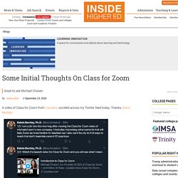 Some Initial Thoughts On Class for Zoom