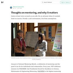 Thoughts on mentoring, and why it matters
