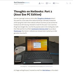 Thoughts on Netbooks: Part 2 (Asus Eee PC Edition)