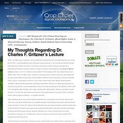 My Thoughts Regarding Dr. Charles F. Gritzner’s Lecture