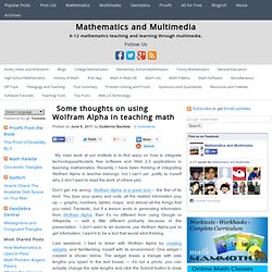Some thoughts on using Wolfram Alpha in teaching math