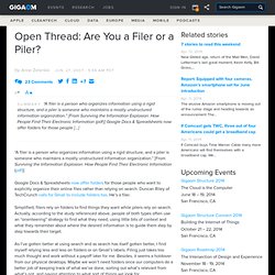 Open Thread: Are You a Filer or a Piler? — Online Collaboration